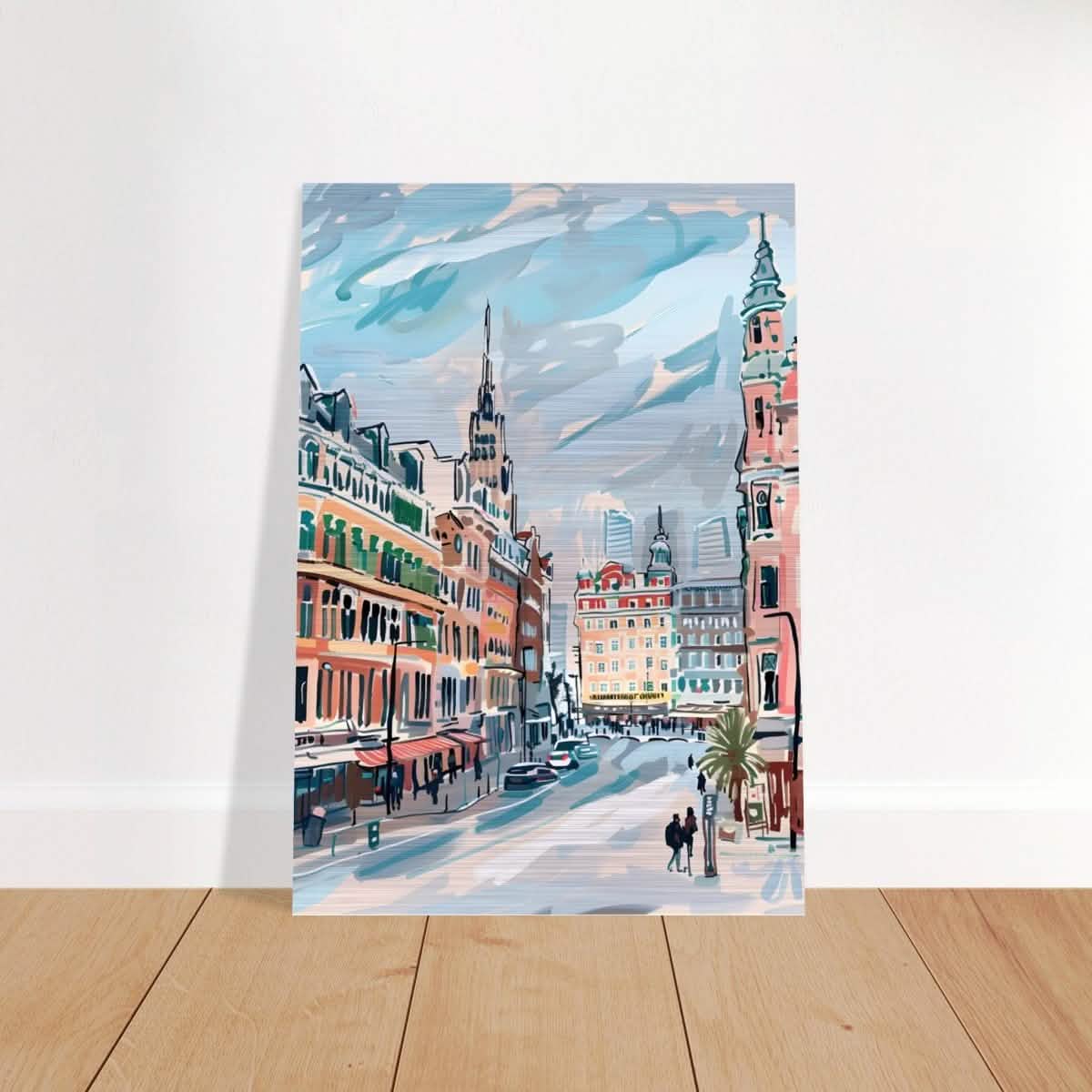 Da Vinci Travel Collection wall art print | Oslo Norway - Brushed Aluminum Print - 70x100 cm / 28x40″ -