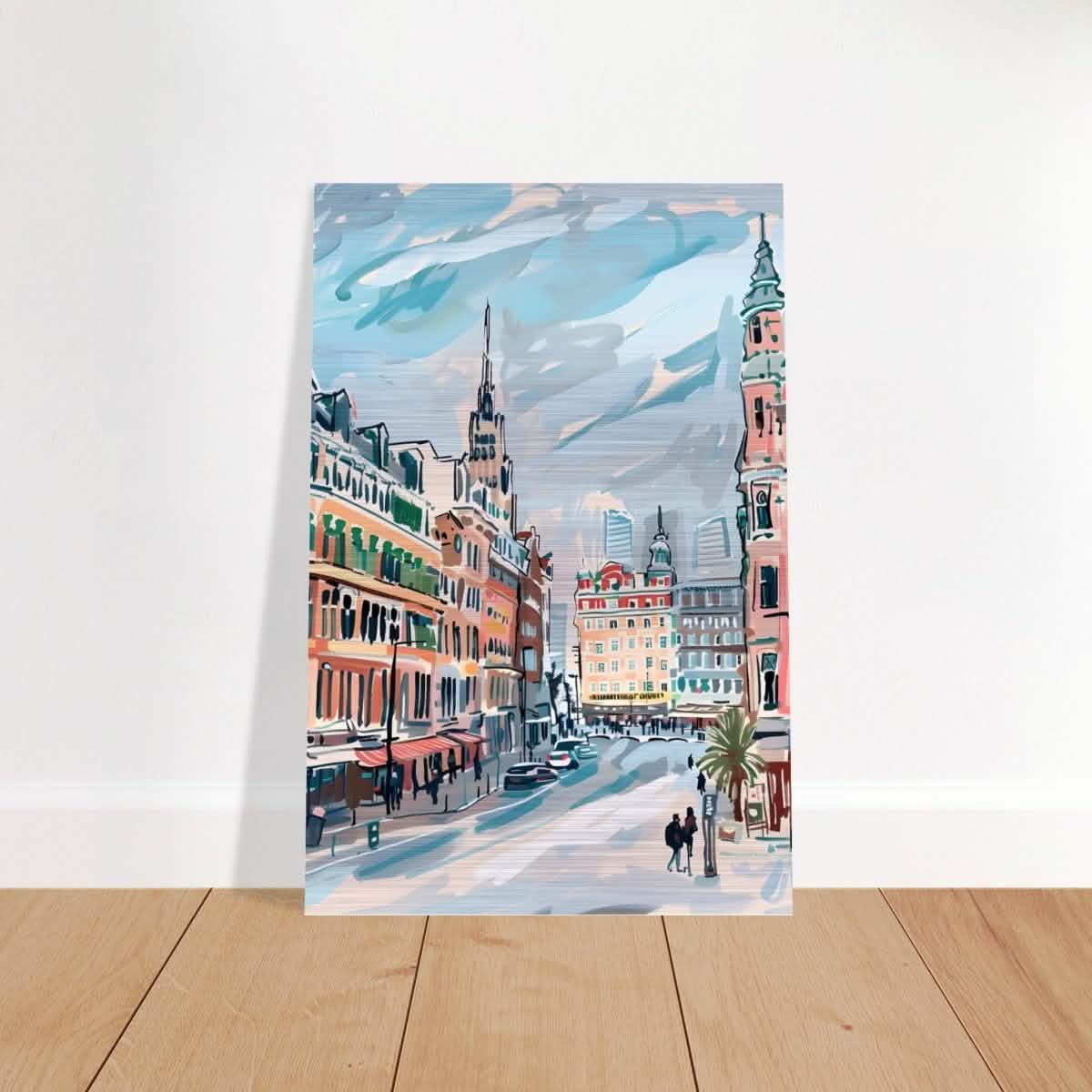 Da Vinci Travel Collection wall art print | Oslo Norway - Brushed Aluminum Print - 30x45 cm / 12x18″ -