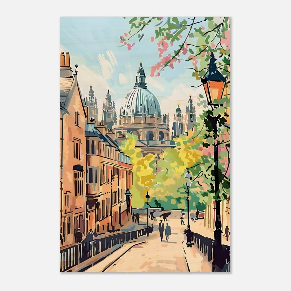 Da Vinci Travel Collection wall art print | Oxford UK - Wood Prints - 50x75 cm / 20x30″ - 10 mm