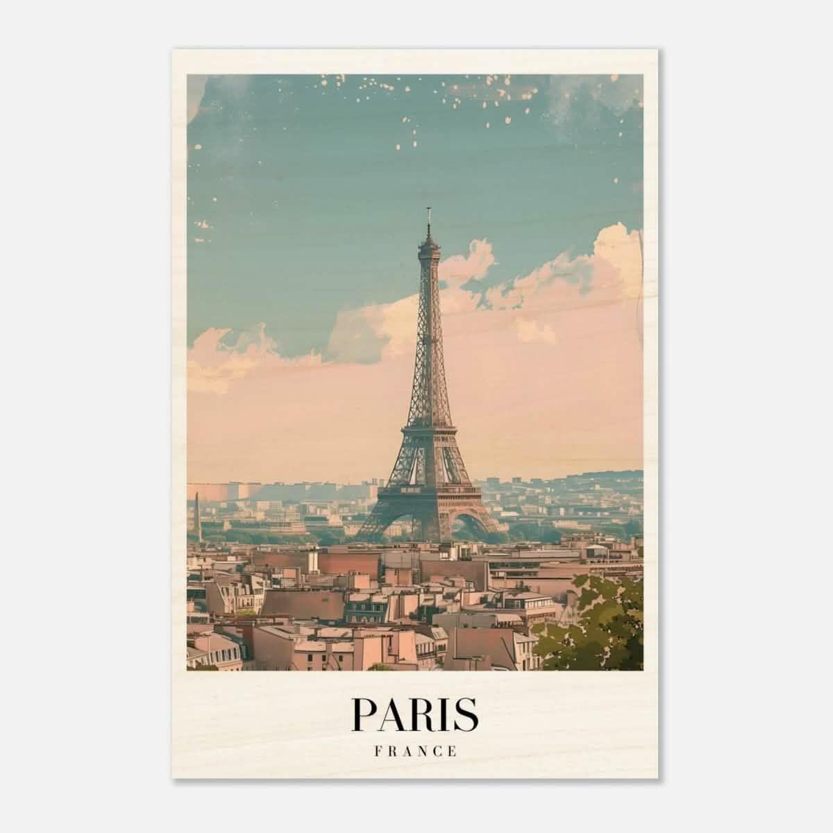 Da Vinci Travel Collection wall art print | Paris France - Wood Prints - 30x45 cm / 12x18″ - 10 mm