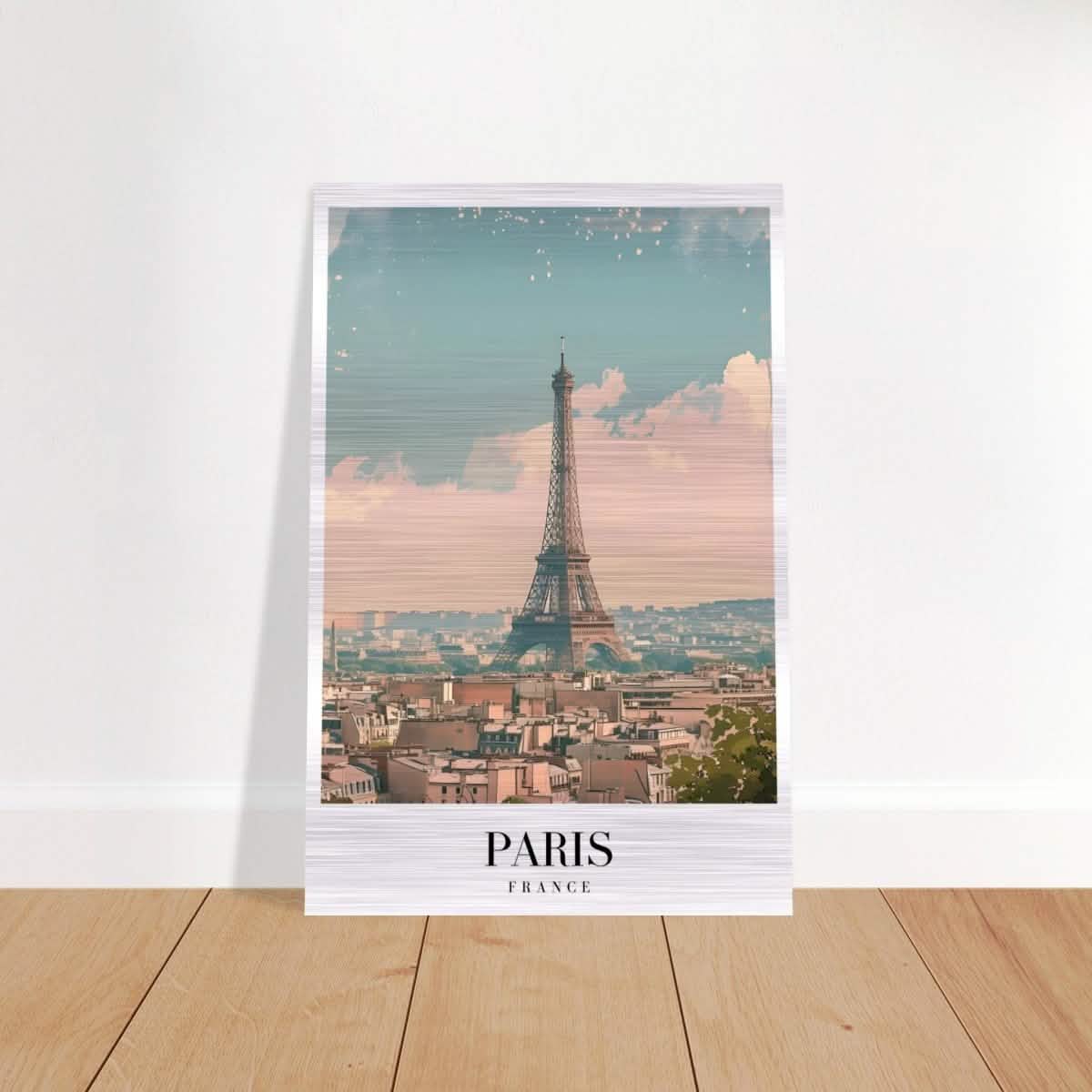 Da Vinci Travel Collection wall art print | Paris France - Brushed Aluminum Print - 40x60 cm / 16x24″ -
