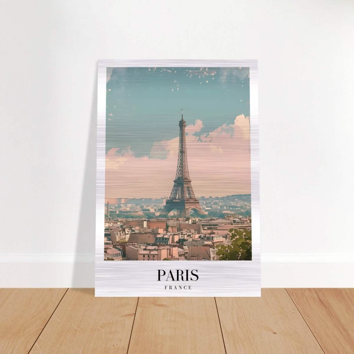 Da Vinci Travel Collection wall art print | Paris France - Brushed Aluminum Print - 70x100 cm / 28x40″ -