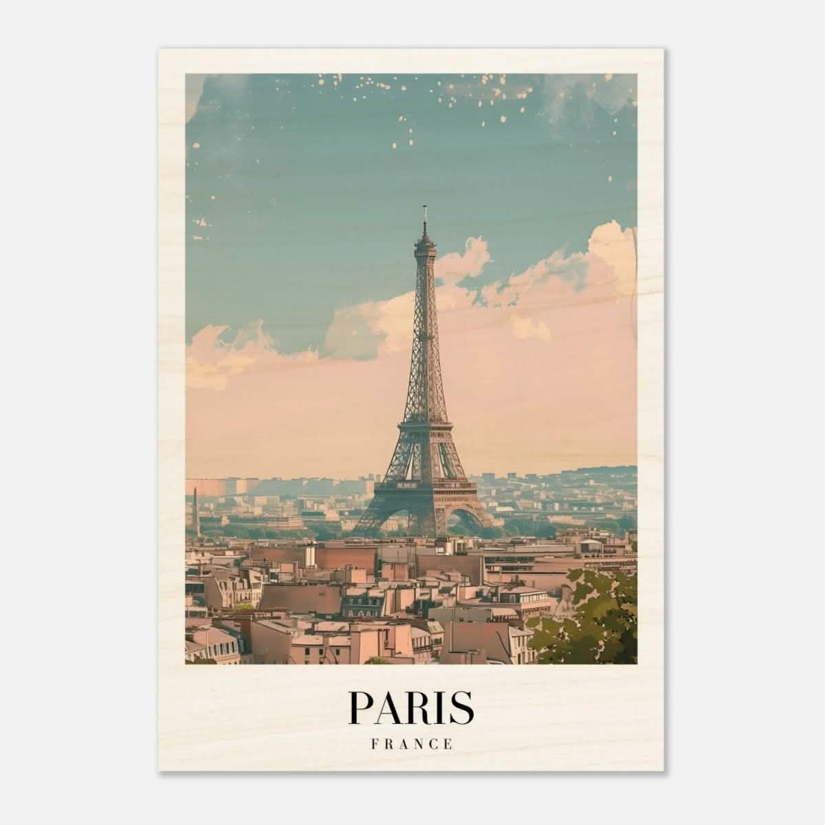 Da Vinci Travel Collection wall art print | Paris France - Wood Prints - 70x100 cm / 28x40″ - 20 mm