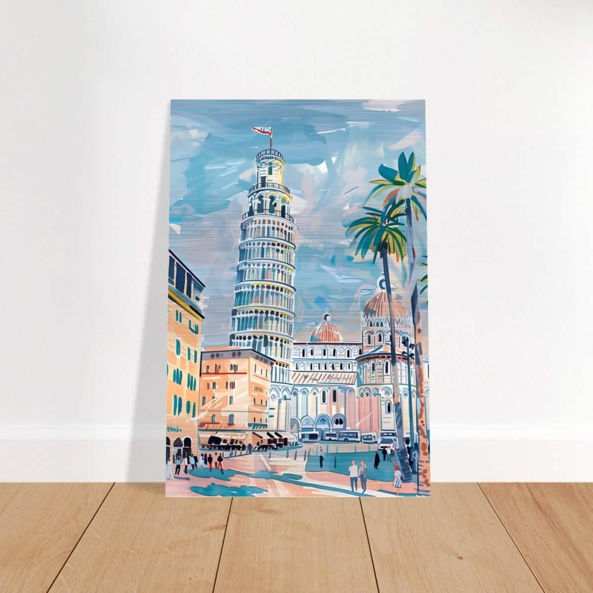 Da Vinci Travel Collection wall art print | Pisa Italy - Brushed Aluminum Print - 30x45 cm / 12x18″ -