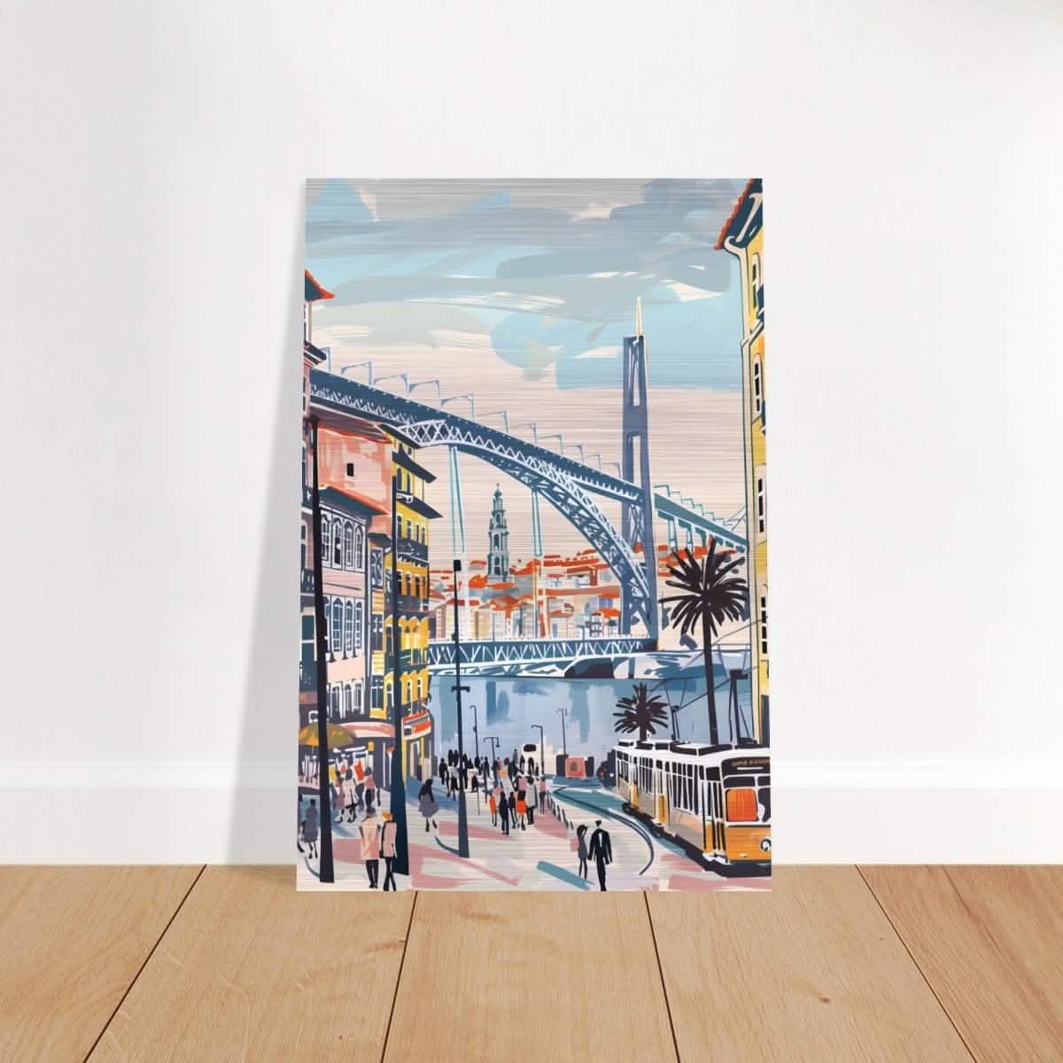 Da Vinci Travel Collection wall art print | Porto Portugal - Brushed Aluminum Print - 50x75 cm / 20x30″ -