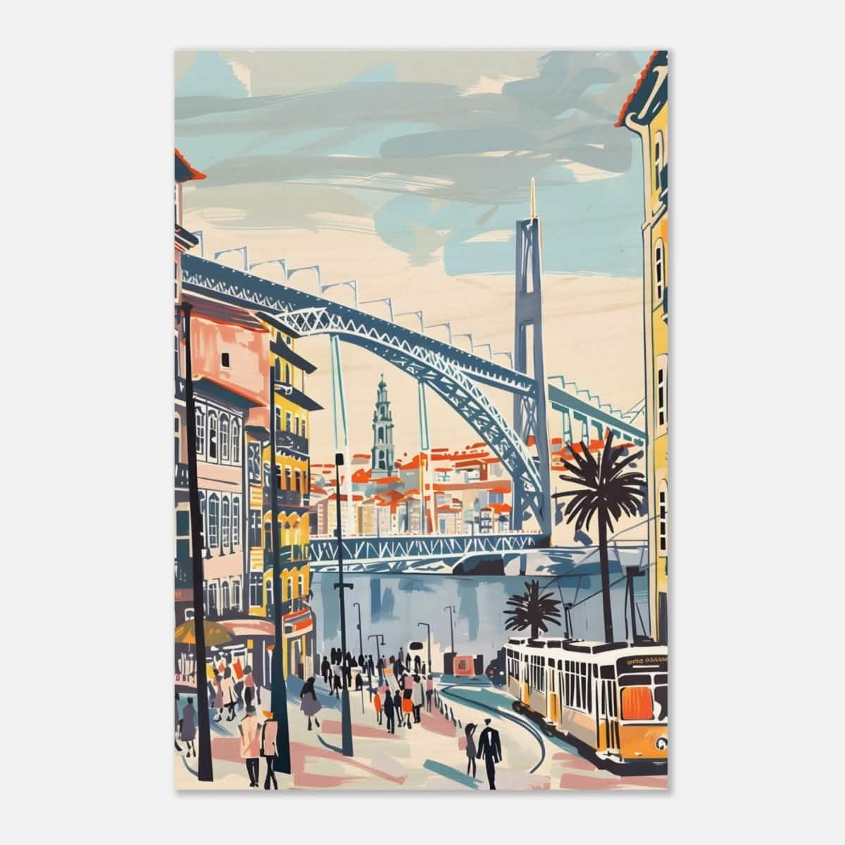 Da Vinci Travel Collection wall art print | Porto Portugal - Wood Prints - 60x90 cm / 24x36″ - 10 mm