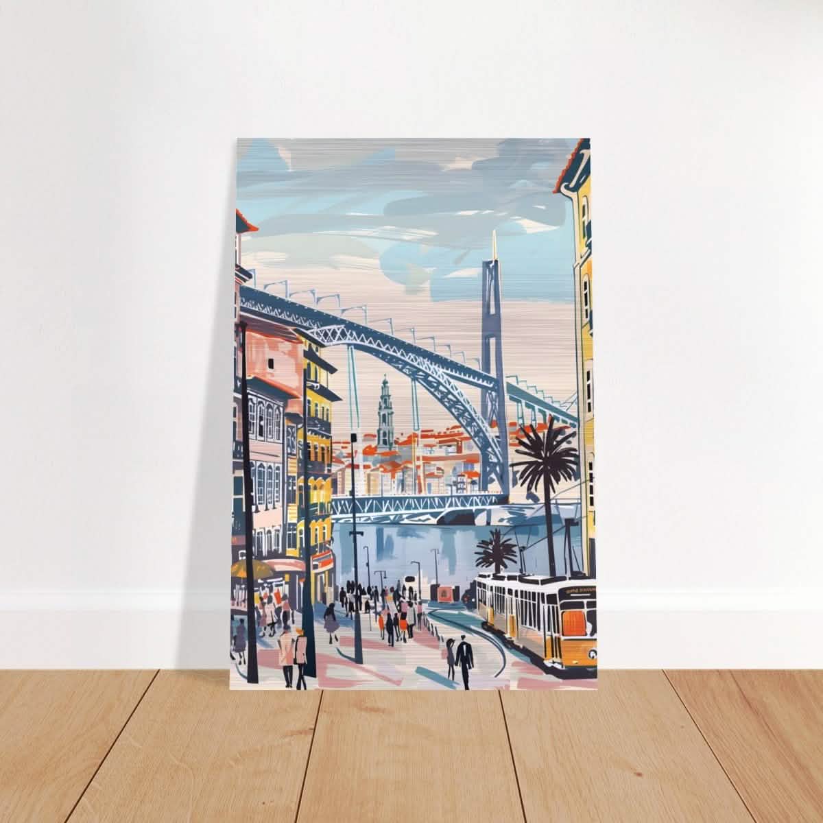Da Vinci Travel Collection wall art print | Porto Portugal - Brushed Aluminum Print - 30x45 cm / 12x18″ -