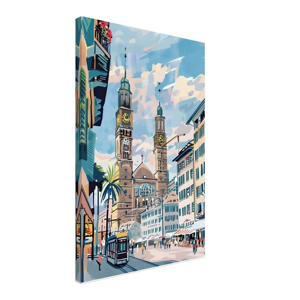 Da Vinci Travel Collection wall art print | Quebec City Canada - Canvas - 40x60 cm / 16x24″ - Slim