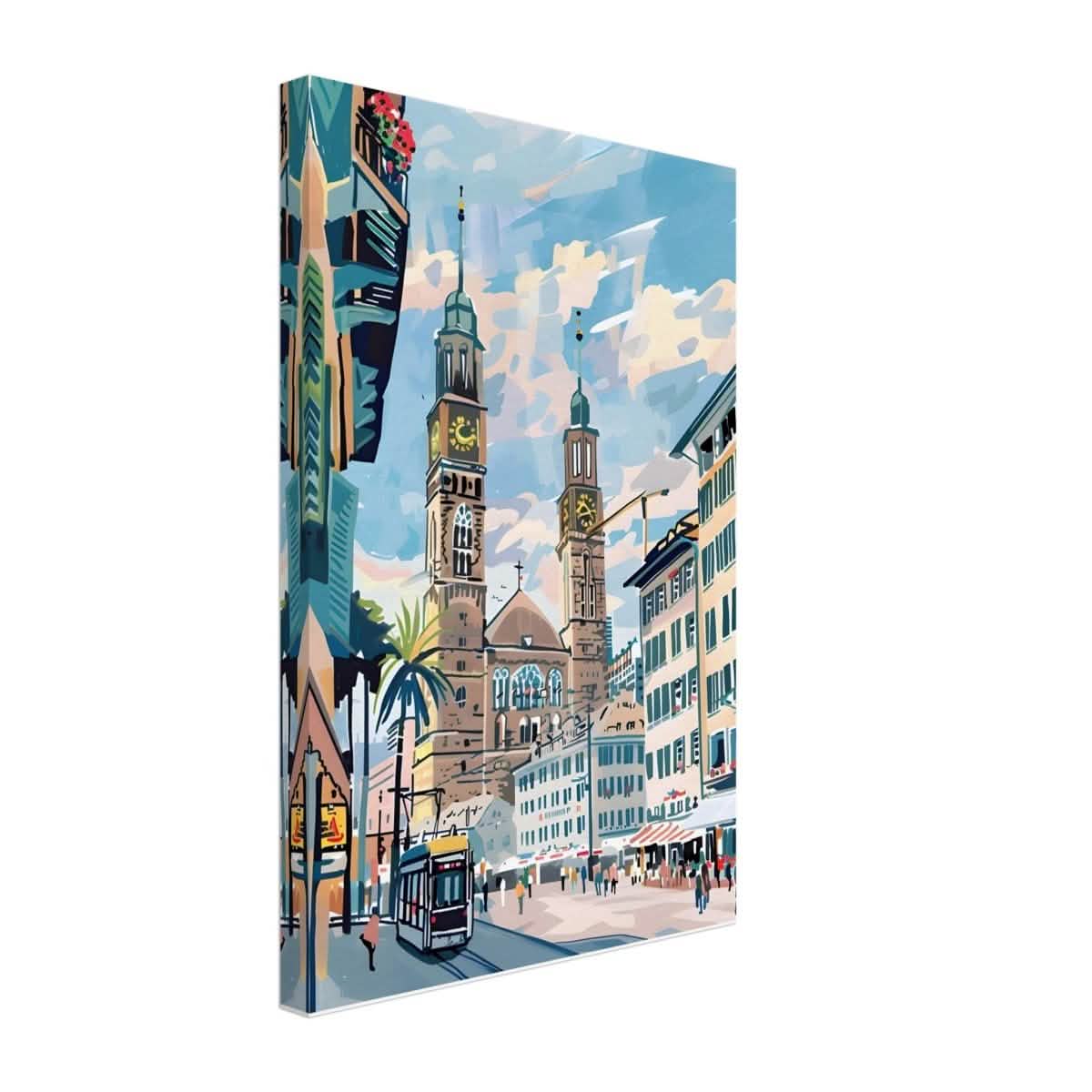 Da Vinci Travel Collection wall art print | Quebec City Canada - Canvas - 30x45 cm / 12x18″ - Slim