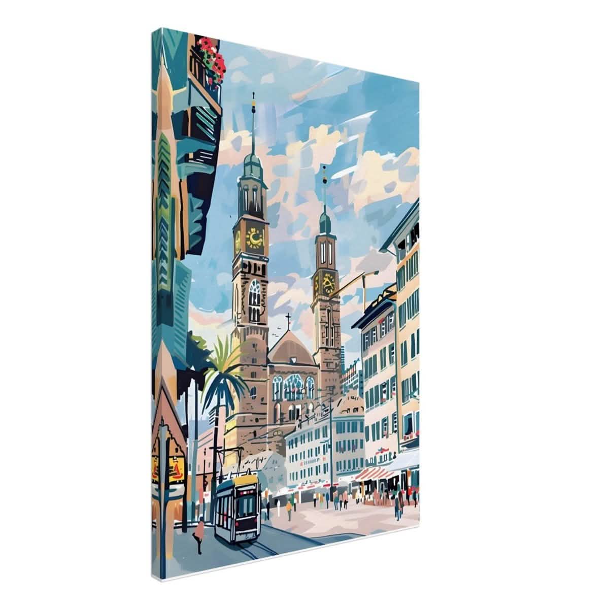 Da Vinci Travel Collection wall art print | Quebec City Canada - Canvas - 50x75 cm / 20x30″ - Slim