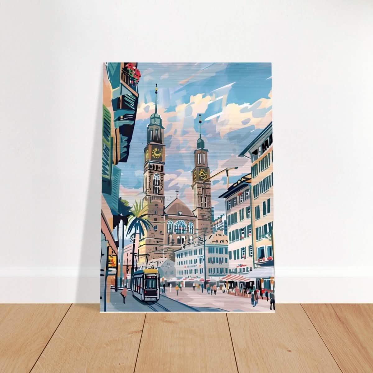 Da Vinci Travel Collection wall art print | Quebec City Canada - Brushed Aluminum Print - 70x100 cm / 28x40″ -