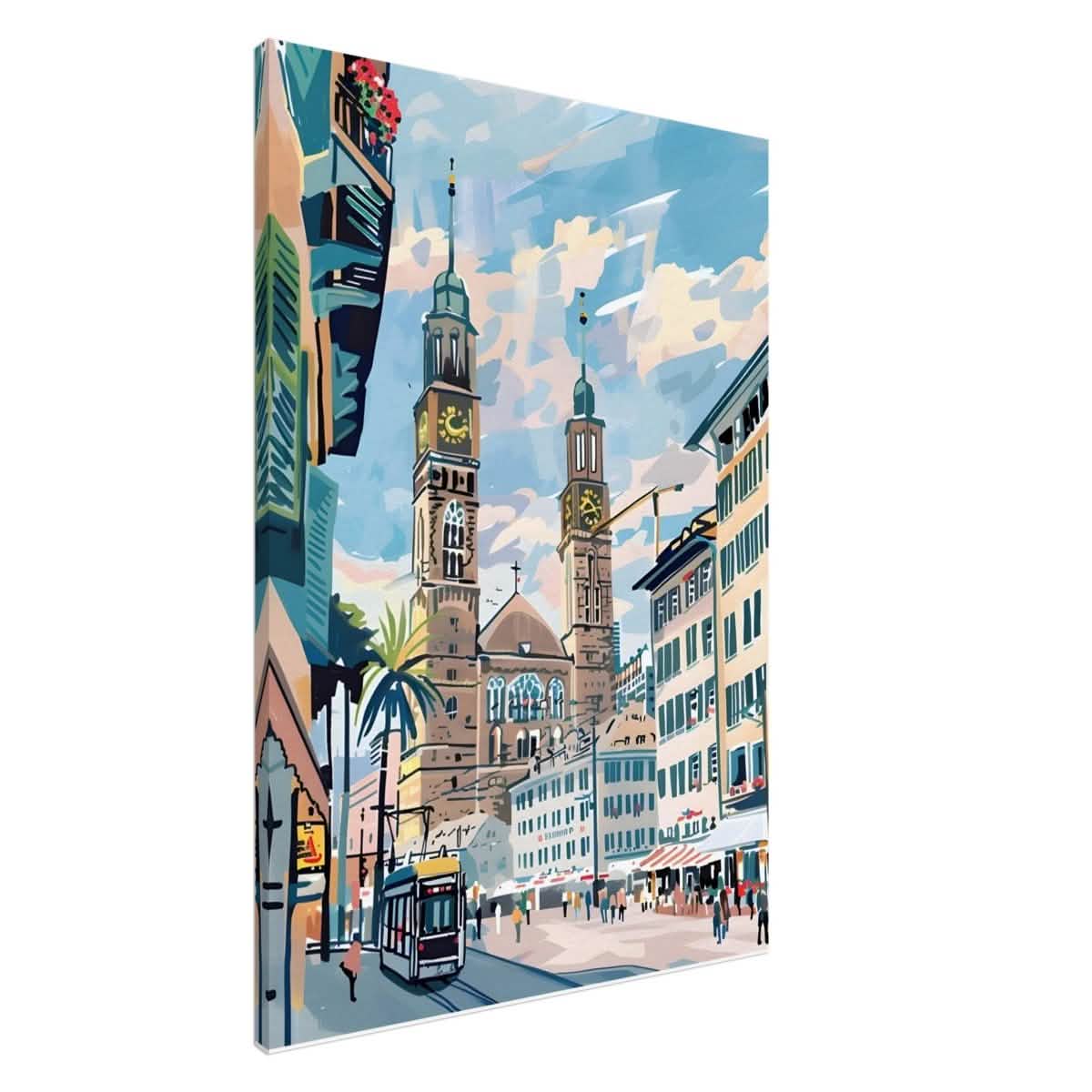 Da Vinci Travel Collection wall art print | Quebec City Canada - Canvas - 70x100 cm / 28x40″ - Slim