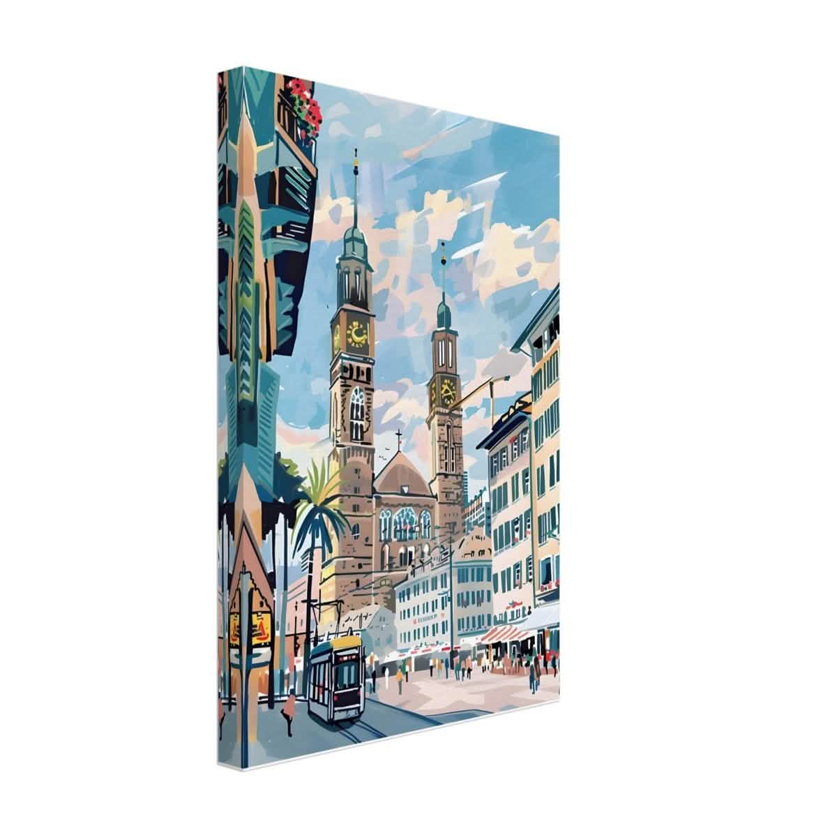 Da Vinci Travel Collection wall art print | Quebec City Canada - Canvas - 30x45 cm / 12x18″ - Thick