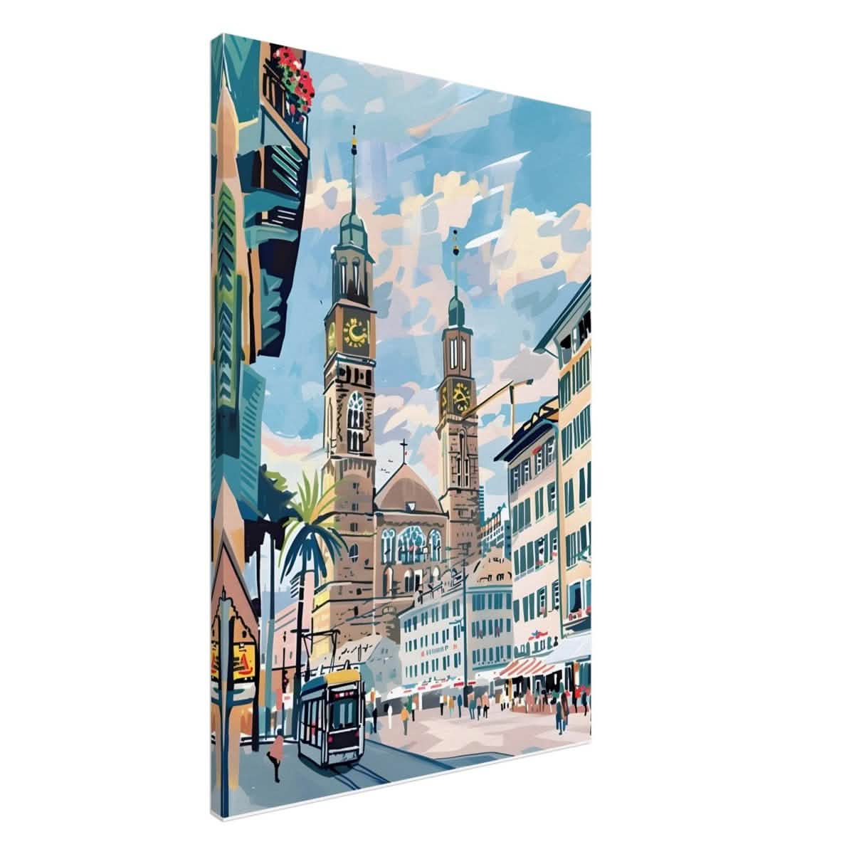 Da Vinci Travel Collection wall art print | Quebec City Canada - Canvas - 60x90 cm / 24x36″ - Slim