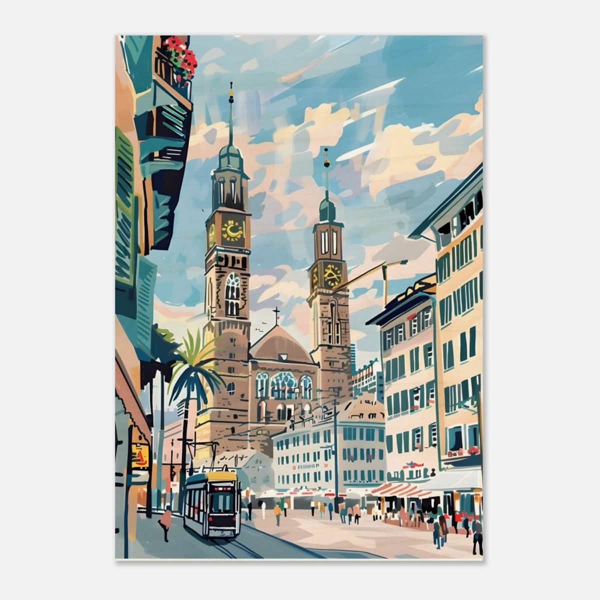 Da Vinci Travel Collection wall art print | Quebec City Canada - Wood Prints - 70x100 cm / 28x40″ - 20 mm