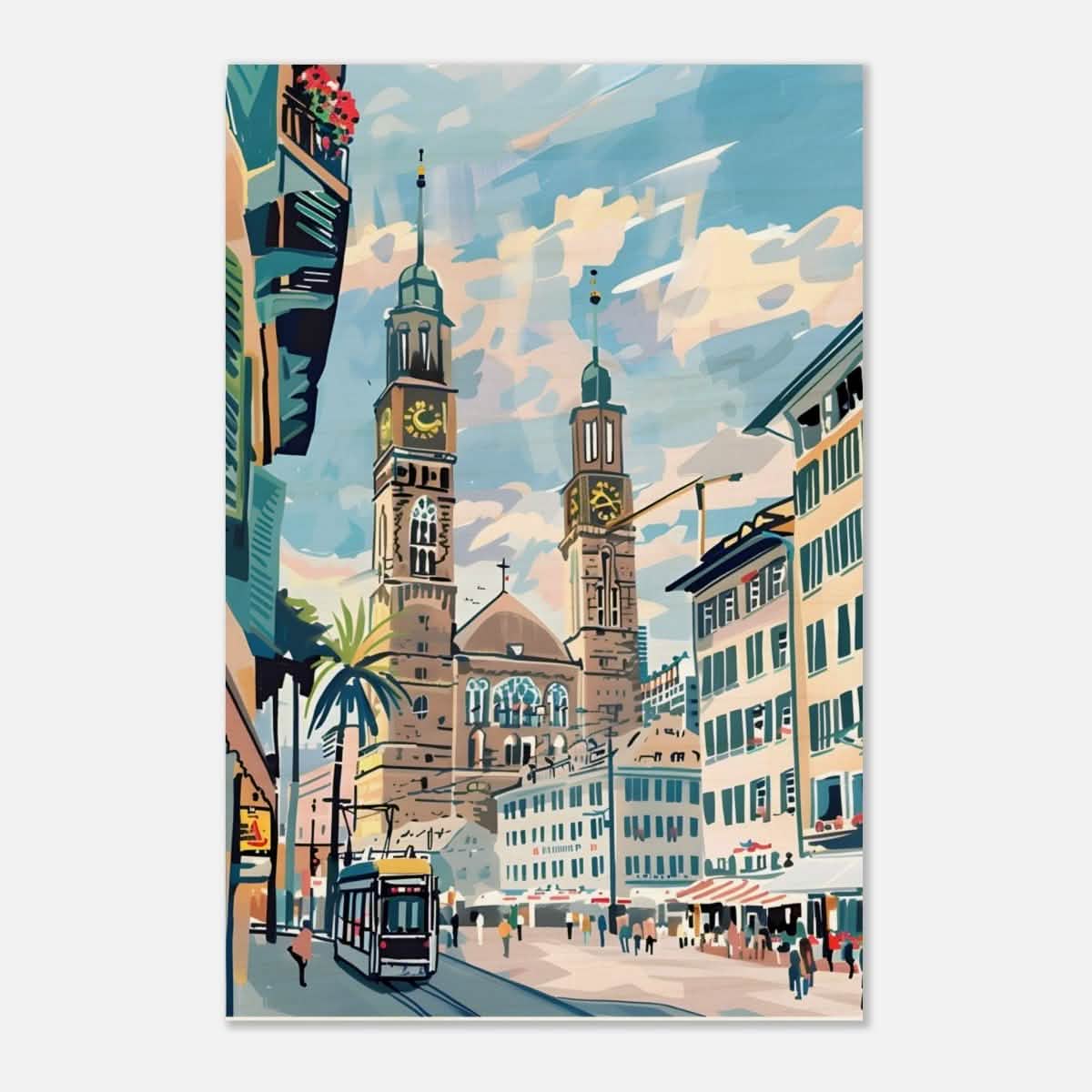 Da Vinci Travel Collection wall art print | Quebec City Canada - Wood Prints - 50x75 cm / 20x30″ - 20 mm