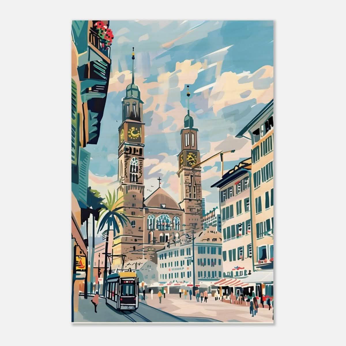 Da Vinci Travel Collection wall art print | Quebec City Canada - Wood Prints - 30x45 cm / 12x18″ - 10 mm