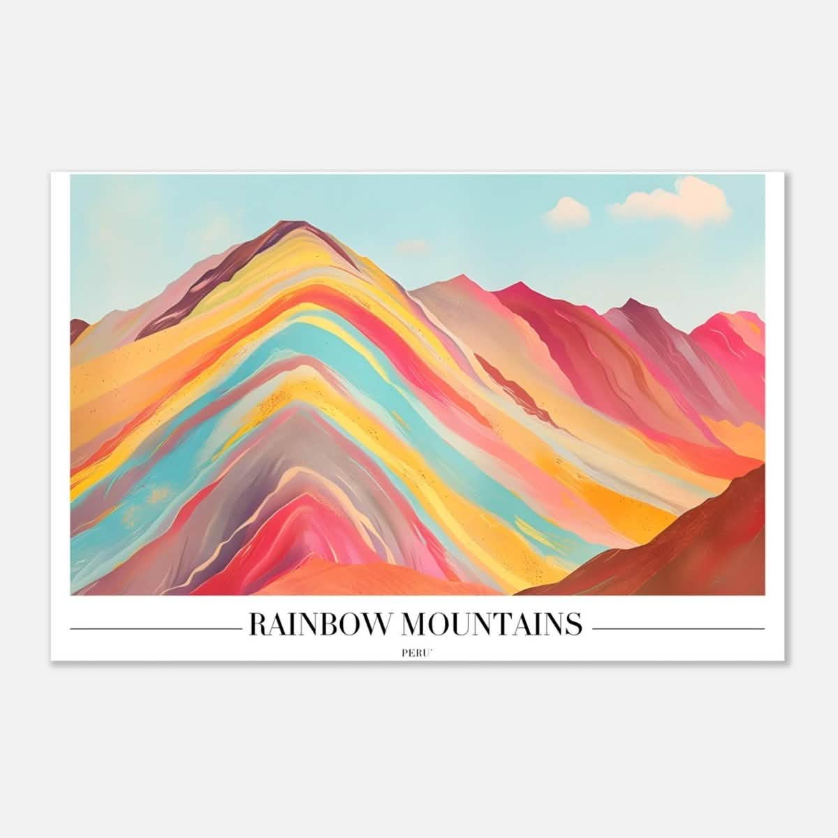 Da Vinci Travel Collection wall art print | Rainbow Mountains Peru - Aluminum Print - 40x60 cm / 16x24″ -