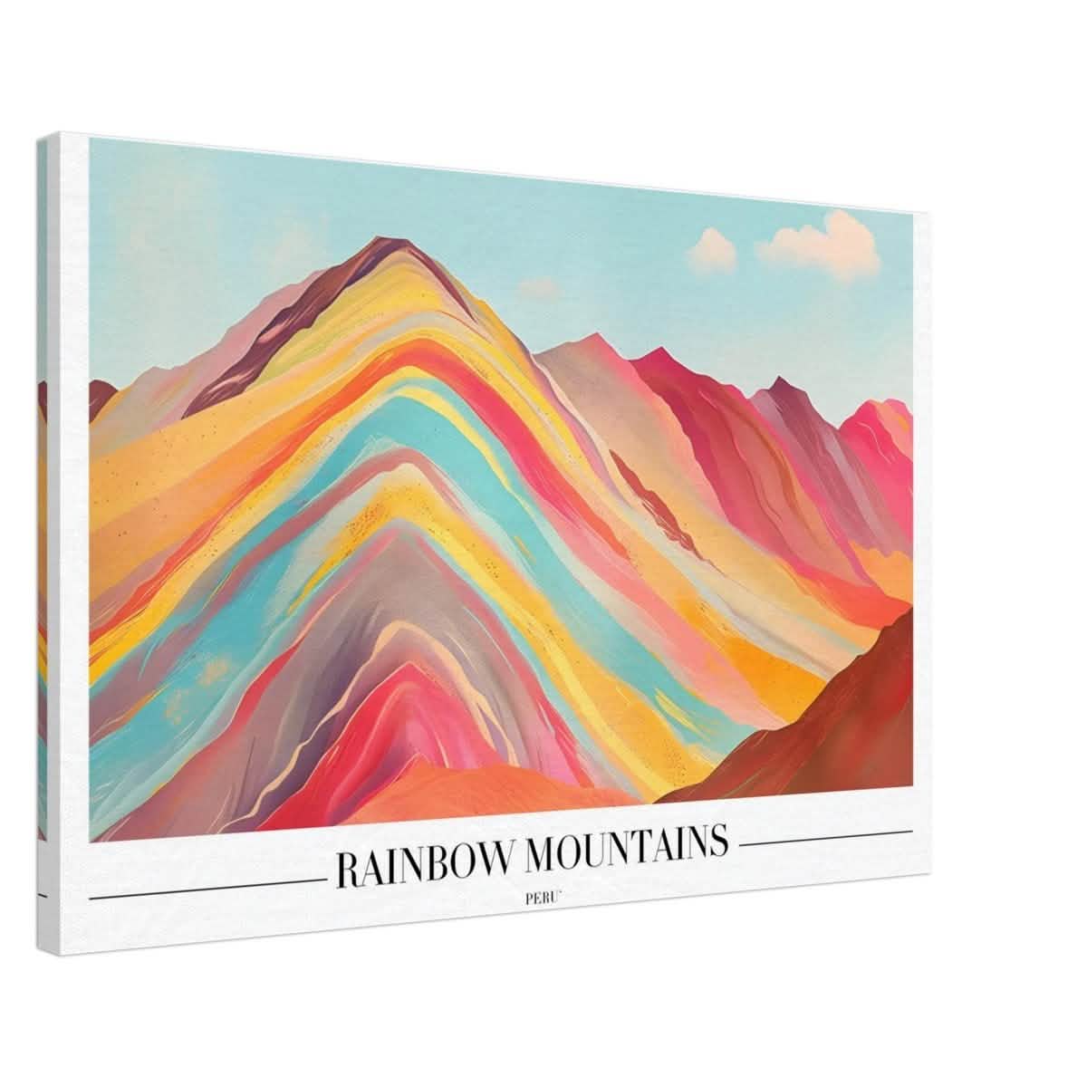 Da Vinci Travel Collection wall art print | Rainbow Mountains Peru - Canvas - 60x90 cm / 24x36″ - Thick
