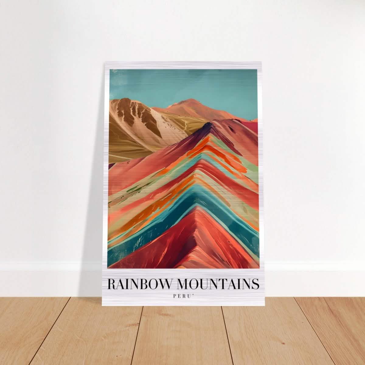Da Vinci Travel Collection wall art print | Rainbow Mountains Peru - Brushed Aluminum Print - 60x90 cm / 24x36″ -