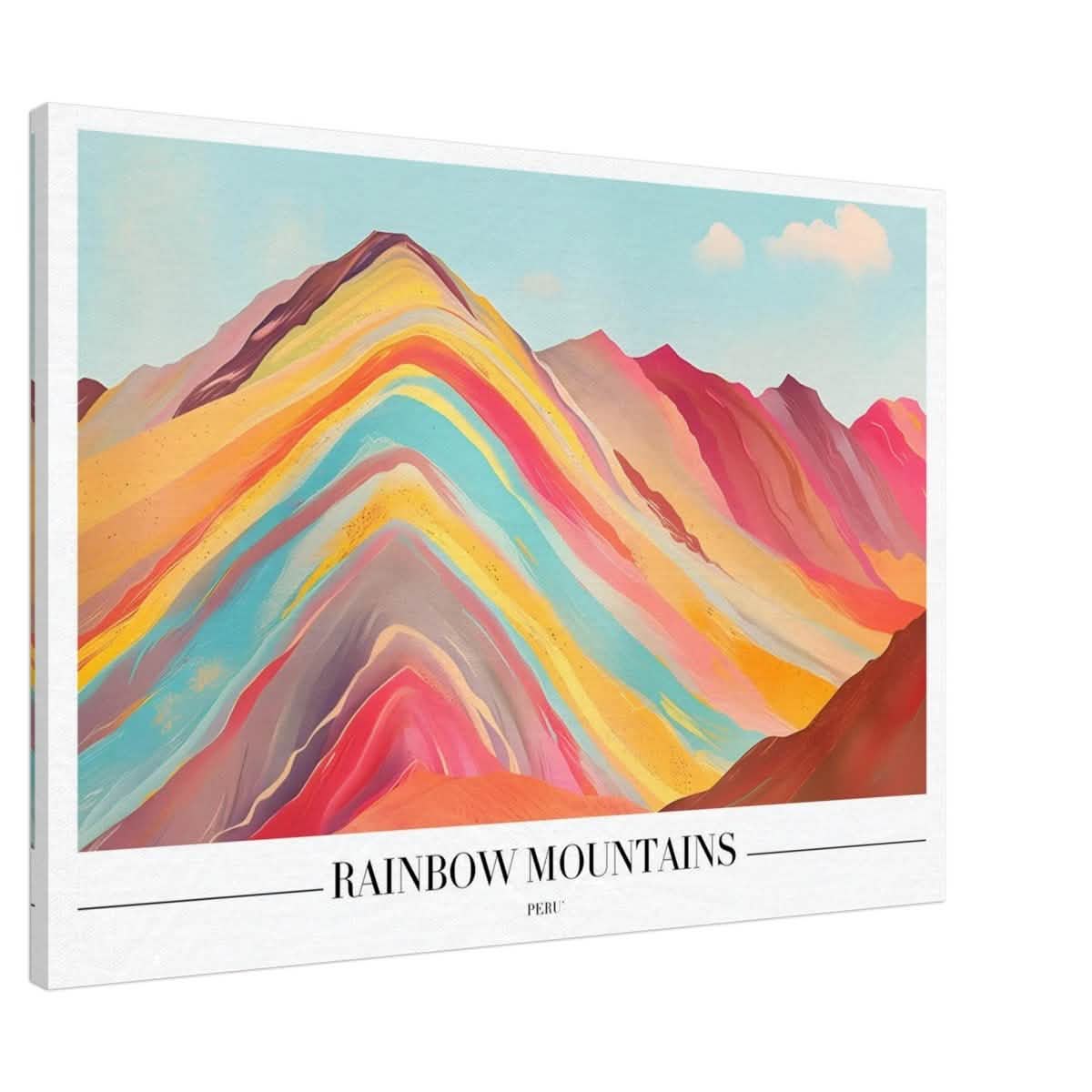 Da Vinci Travel Collection wall art print | Rainbow Mountains Peru - Canvas - 70x100 cm / 28x40″ - Slim