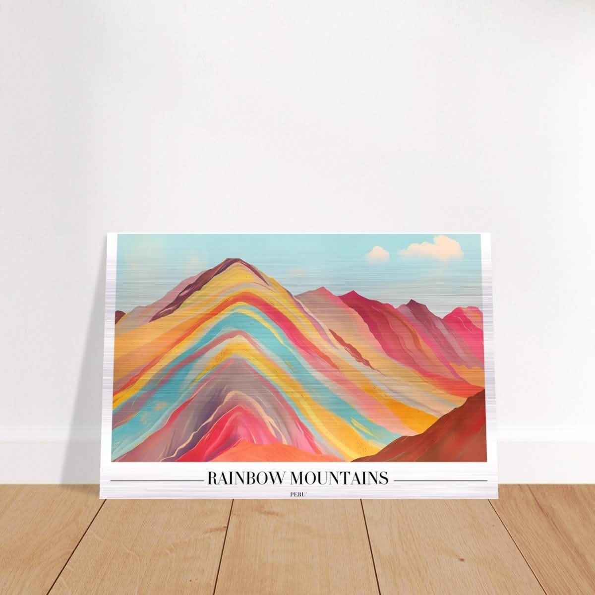 Da Vinci Travel Collection wall art print | Rainbow Mountains Peru - Brushed Aluminum Print - 40x60 cm / 16x24″ -