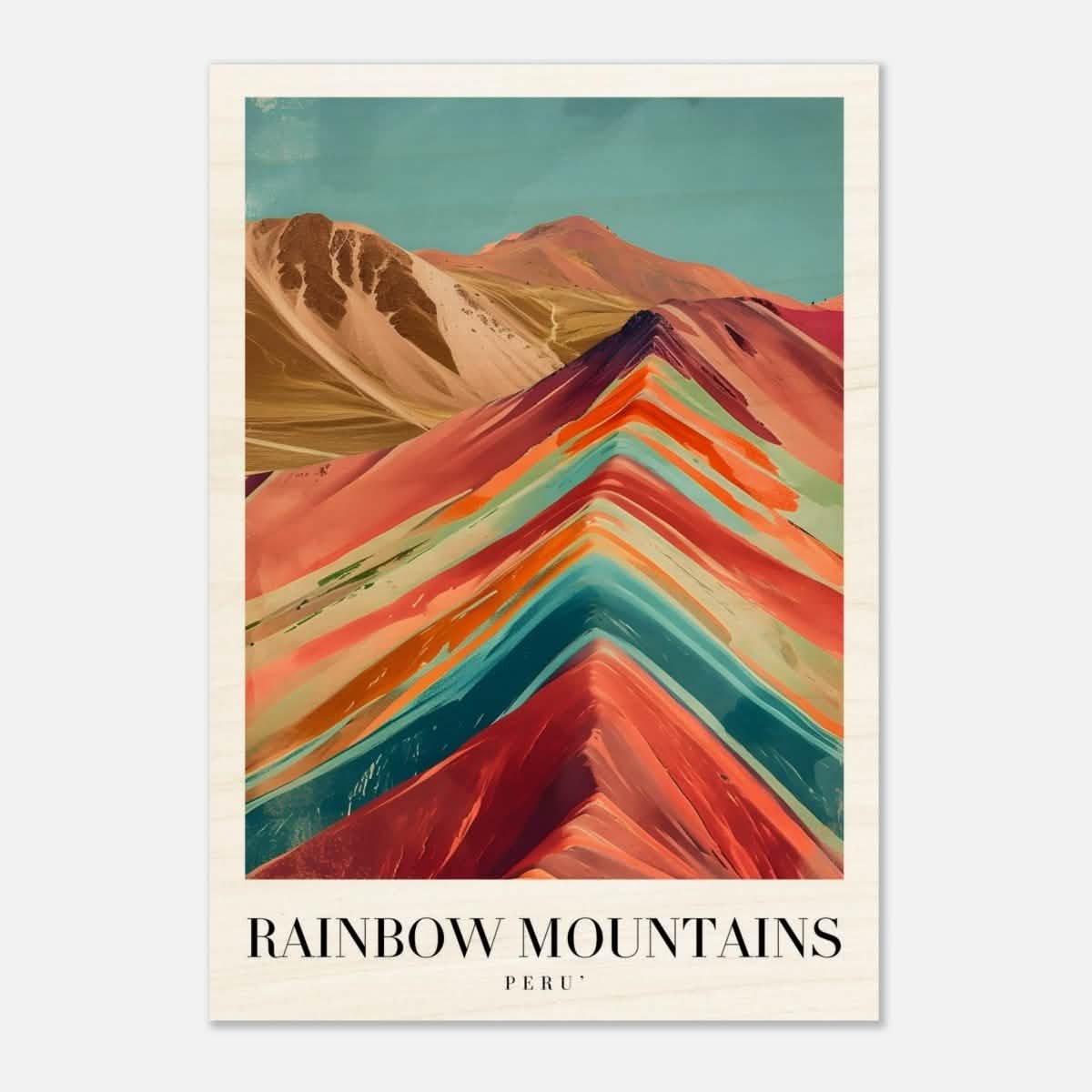 Da Vinci Travel Collection wall art print | Rainbow Mountains Peru - Wood Prints - 70x100 cm / 28x40″ - 10 mm