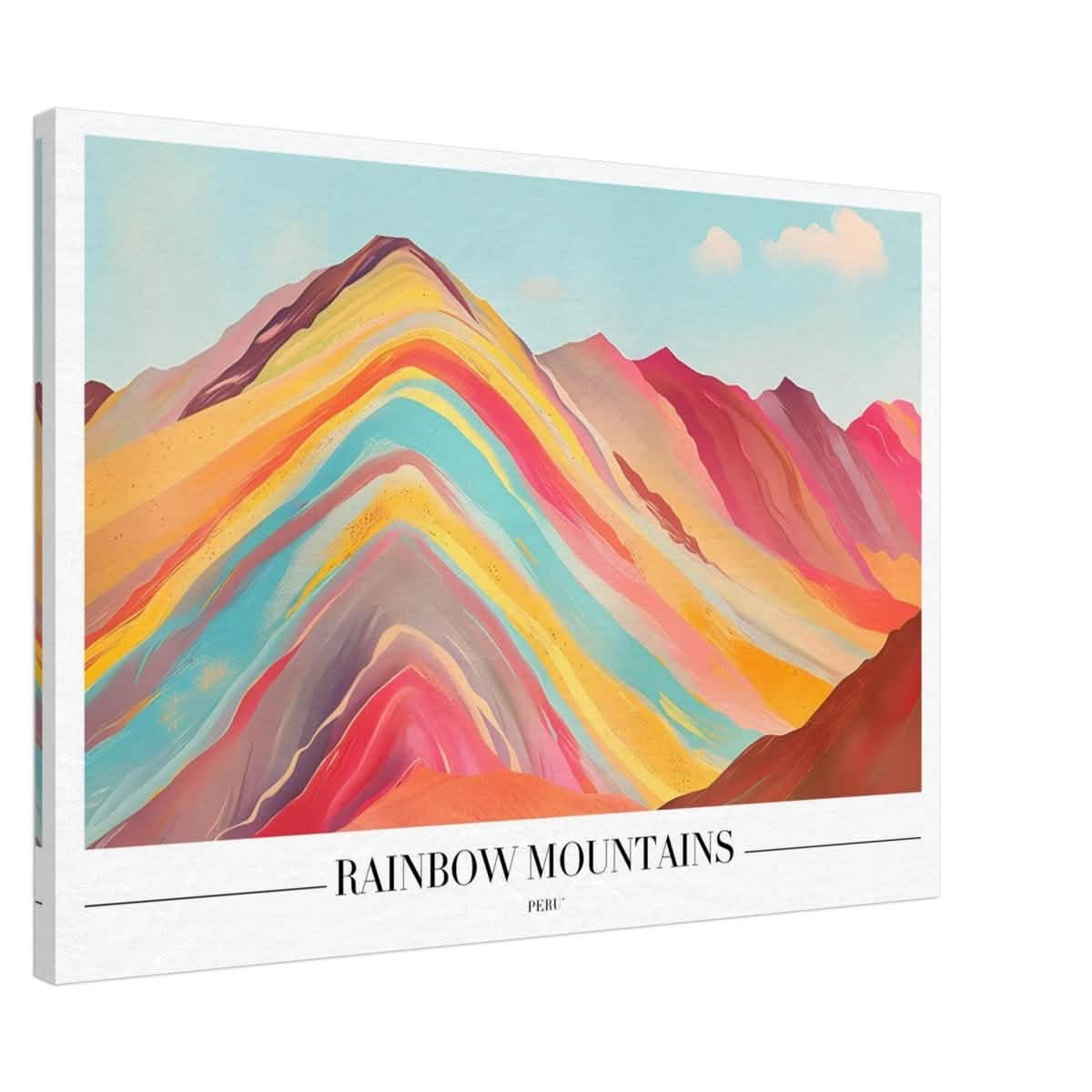 Da Vinci Travel Collection wall art print | Rainbow Mountains Peru - Canvas - 70x100 cm / 28x40″ - Thick