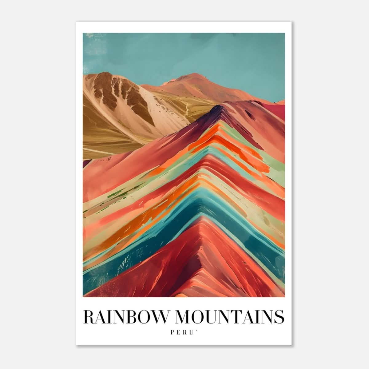 Da Vinci Travel Collection wall art print | Rainbow Mountains Peru - Aluminum Print - 30x45 cm / 12x18″ -