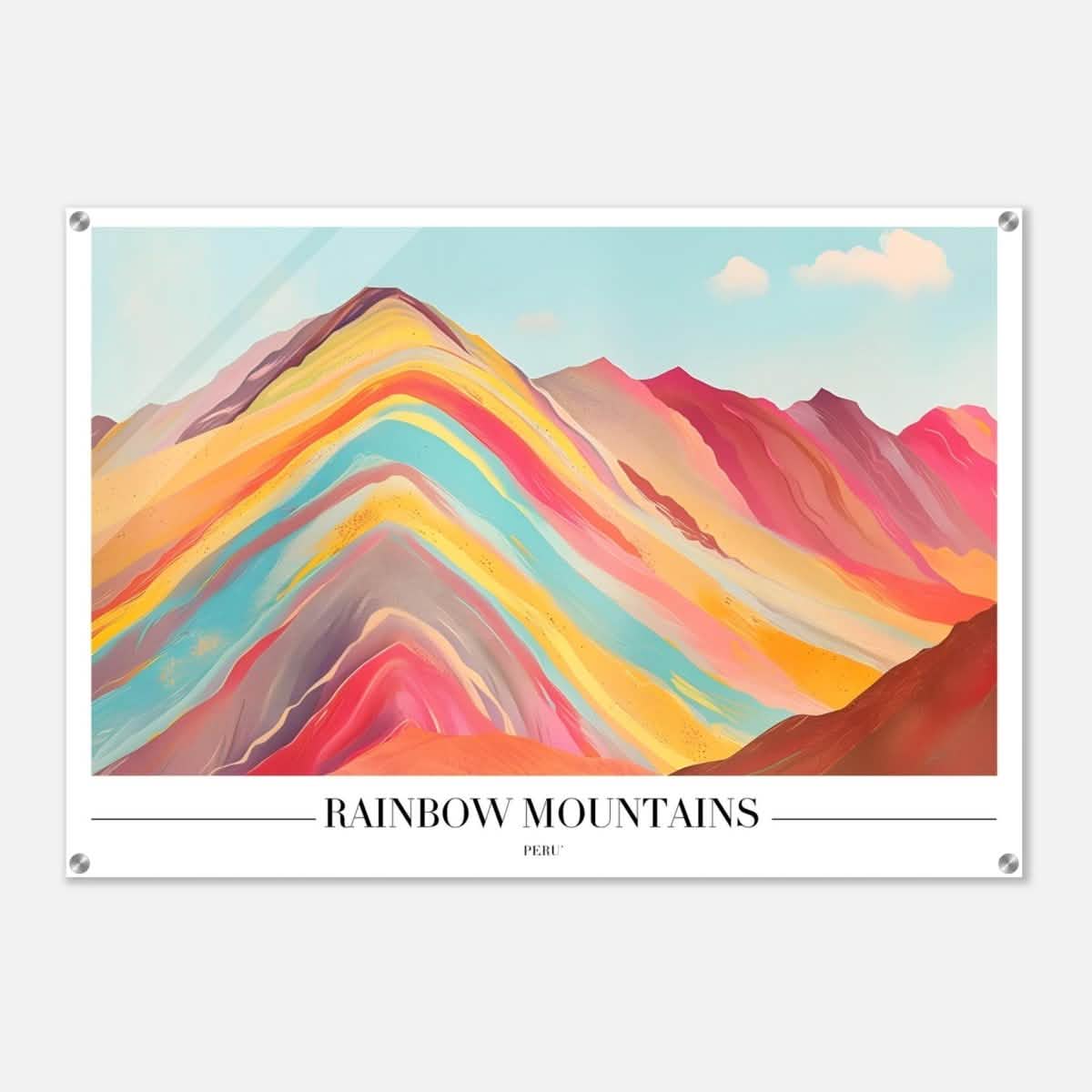 Da Vinci Travel Collection wall art print | Rainbow Mountains Peru - Acrylic Print - 70x100 cm / 28x40″ -