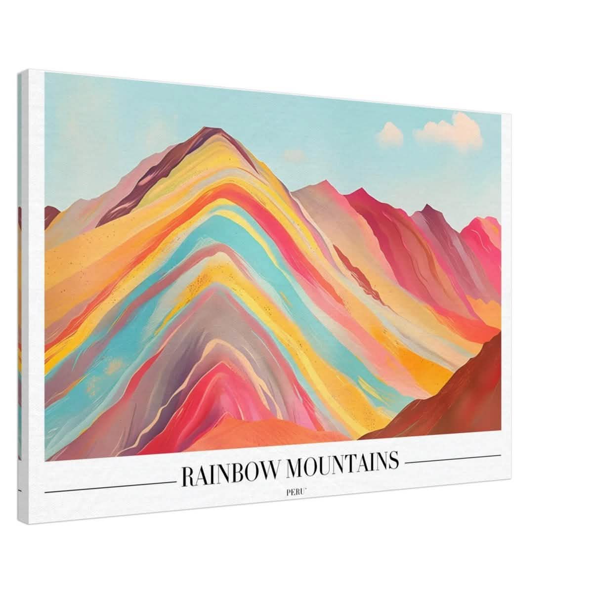 Da Vinci Travel Collection wall art print | Rainbow Mountains Peru - Canvas - 60x90 cm / 24x36″ - Slim