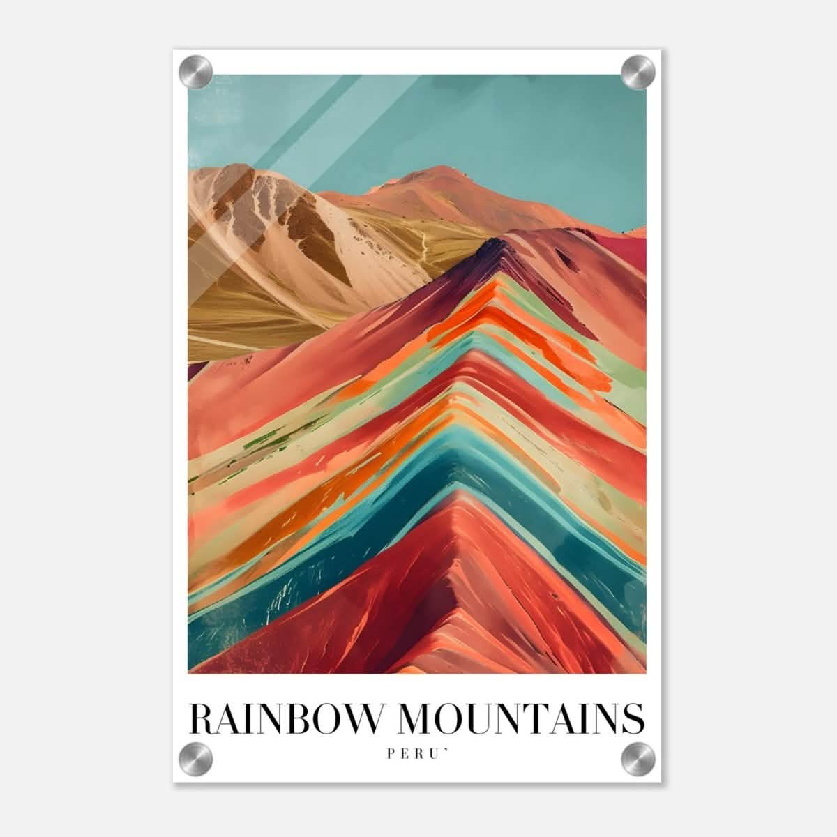 Da Vinci Travel Collection wall art print | Rainbow Mountains Peru - Acrylic Print - 30x45 cm / 12x18″ -
