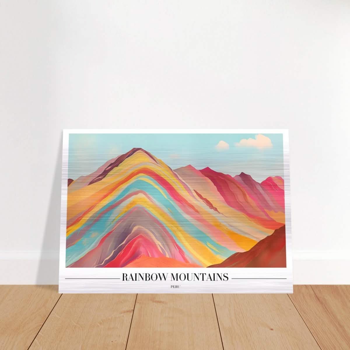 Da Vinci Travel Collection wall art print | Rainbow Mountains Peru - Brushed Aluminum Print - 70x100 cm / 28x40″ -