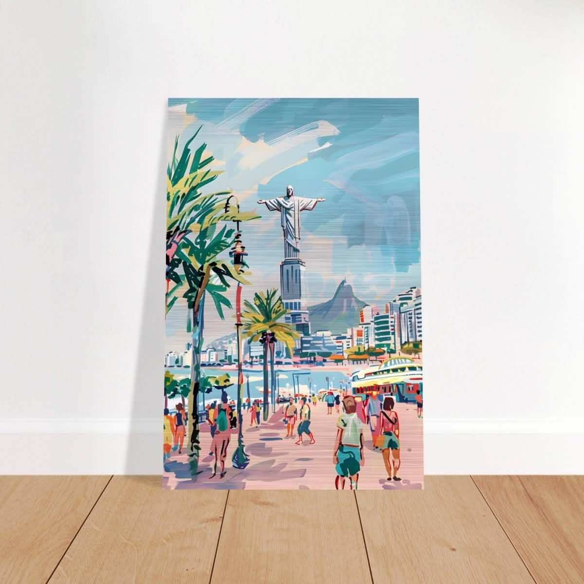 Da Vinci Travel Collection wall art print | Rio De Janeiro Brazil - Brushed Aluminum Print - 40x60 cm / 16x24″ -