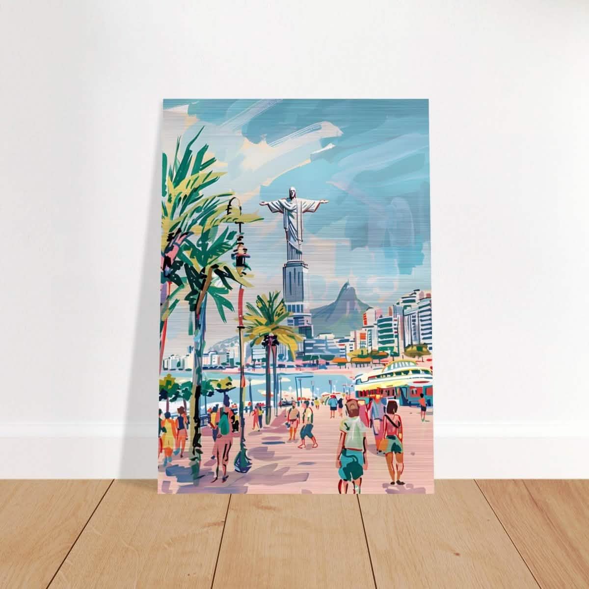 Da Vinci Travel Collection wall art print | Rio De Janeiro Brazil - Brushed Aluminum Print - 70x100 cm / 28x40″ -