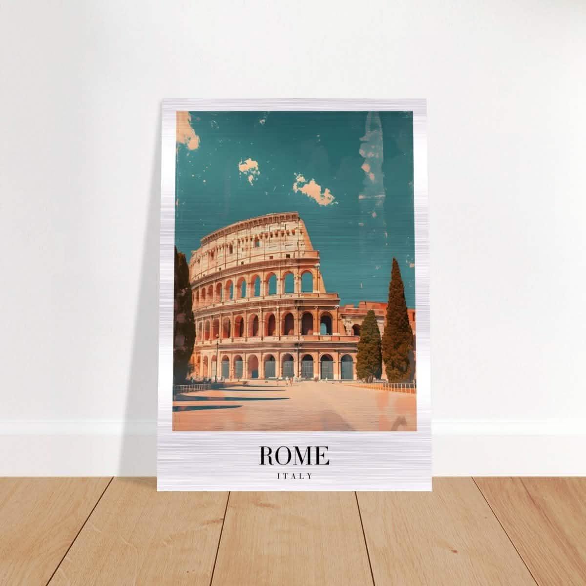 Da Vinci Travel Collection wall art print | Rome Italy - Brushed Aluminum Print - 70x100 cm / 28x40″ -