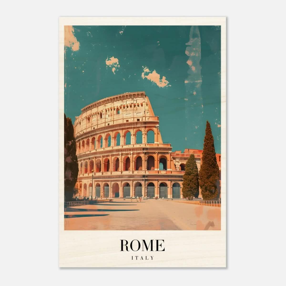Da Vinci Travel Collection wall art print | Rome Italy - Wood Prints - 60x90 cm / 24x36″ - 10 mm