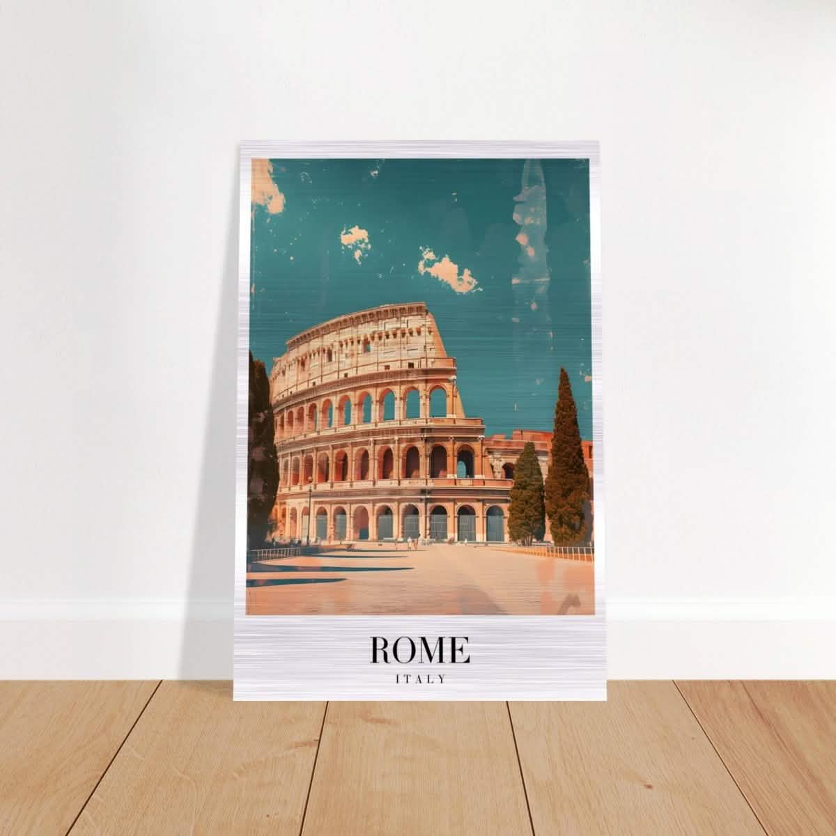 Da Vinci Travel Collection wall art print | Rome Italy - Brushed Aluminum Print - 40x60 cm / 16x24″ -