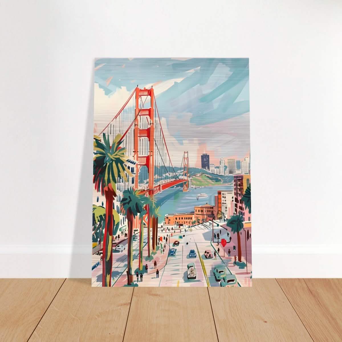 Da Vinci Travel Collection wall art print | San Francisco USA | The Golden Gate Bridge - Brushed Aluminum Print - 70x100 cm / 28x40″ -