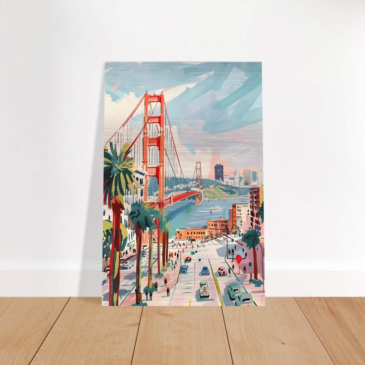 Da Vinci Travel Collection wall art print | San Francisco USA | The Golden Gate Bridge - Brushed Aluminum Print - 30x45 cm / 12x18″ -