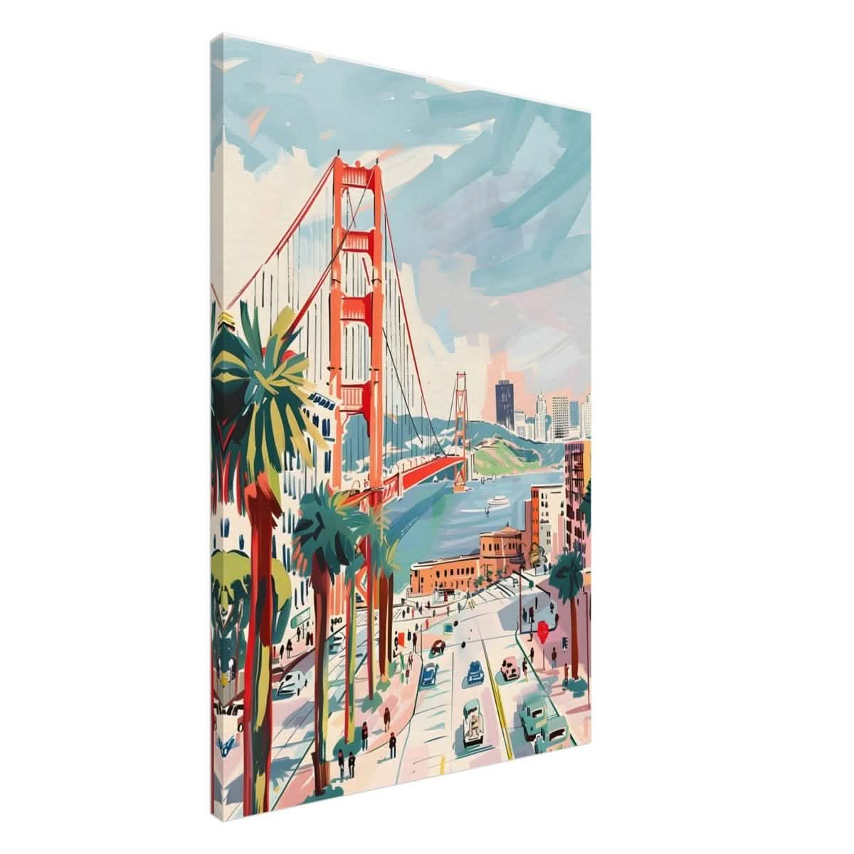 Da Vinci Travel Collection wall art print | San Francisco USA | The Golden Gate Bridge - Canvas - 60x90 cm / 24x36″ - Slim