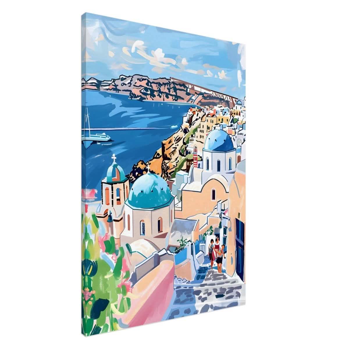 Da Vinci Travel Collection wall art print | Santorini Greece - Canvas - 70x100 cm / 28x40″ - Slim