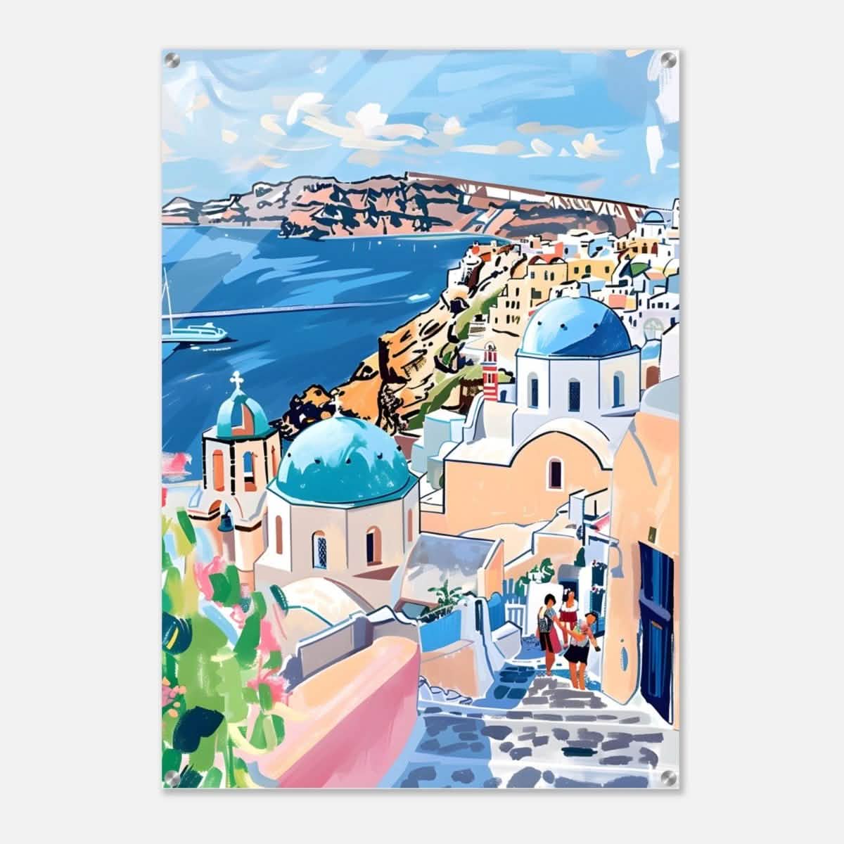 Da Vinci Travel Collection wall art print | Santorini Greece - Acrylic Print - 70x100 cm / 28x40″ -