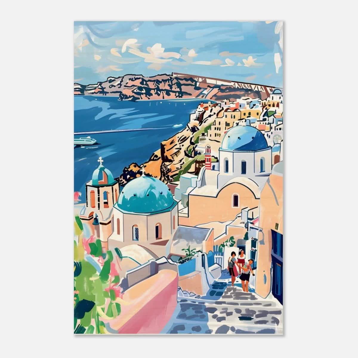 Da Vinci Travel Collection wall art print | Santorini Greece - Wood Prints - 30x45 cm / 12x18″ - 20 mm