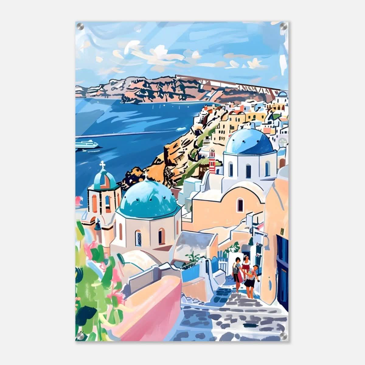 Da Vinci Travel Collection wall art print | Santorini Greece - Acrylic Print - 60x90 cm / 24x36″ -