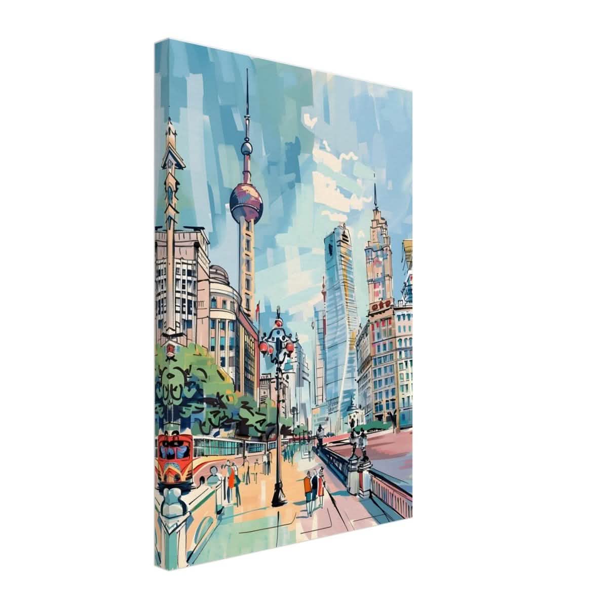 Da Vinci Travel Collection wall art print | Shanghai China - Canvas - 40x60 cm / 16x24″ - Thick