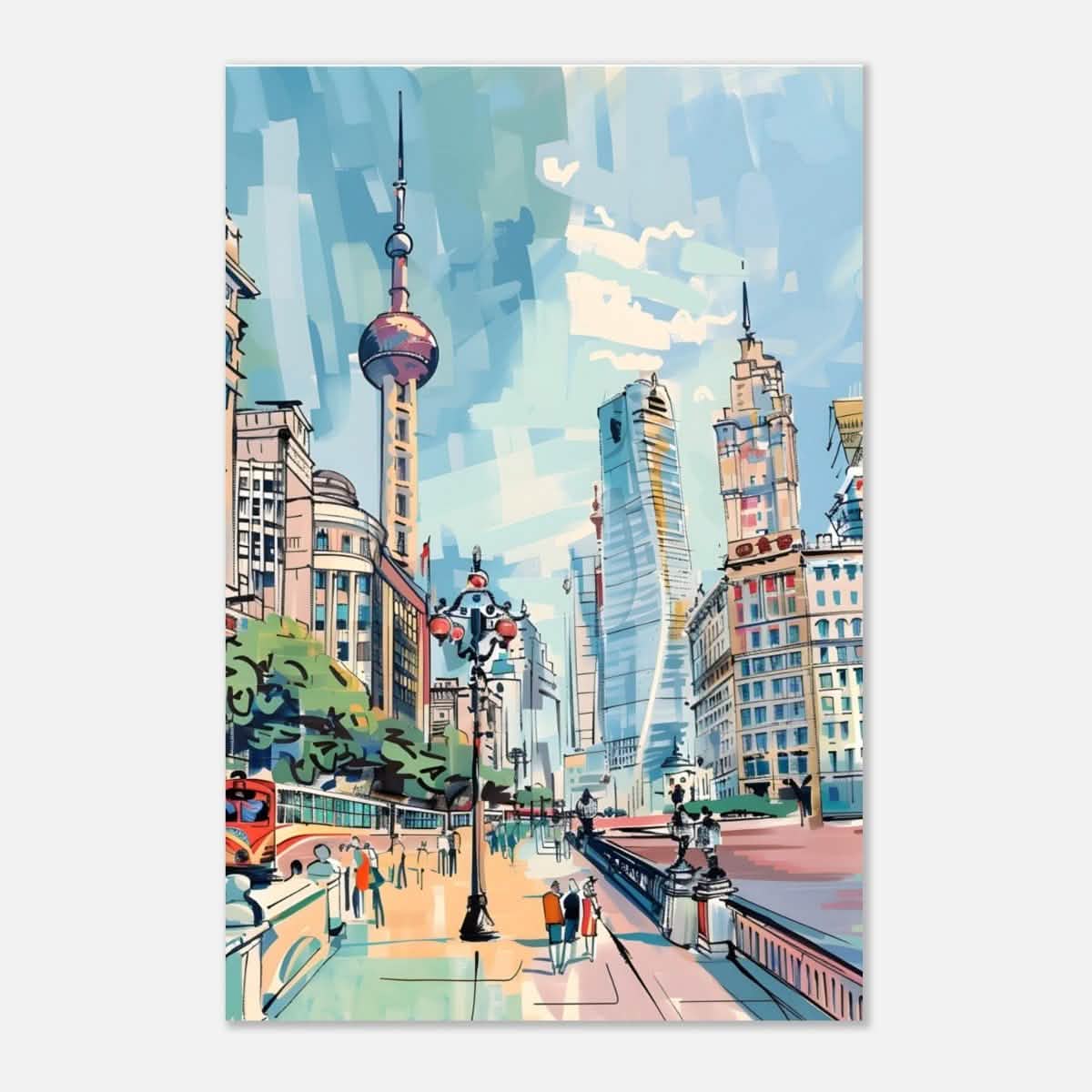 Da Vinci Travel Collection wall art print | Shanghai China - Aluminum Print - 60x90 cm / 24x36″ -