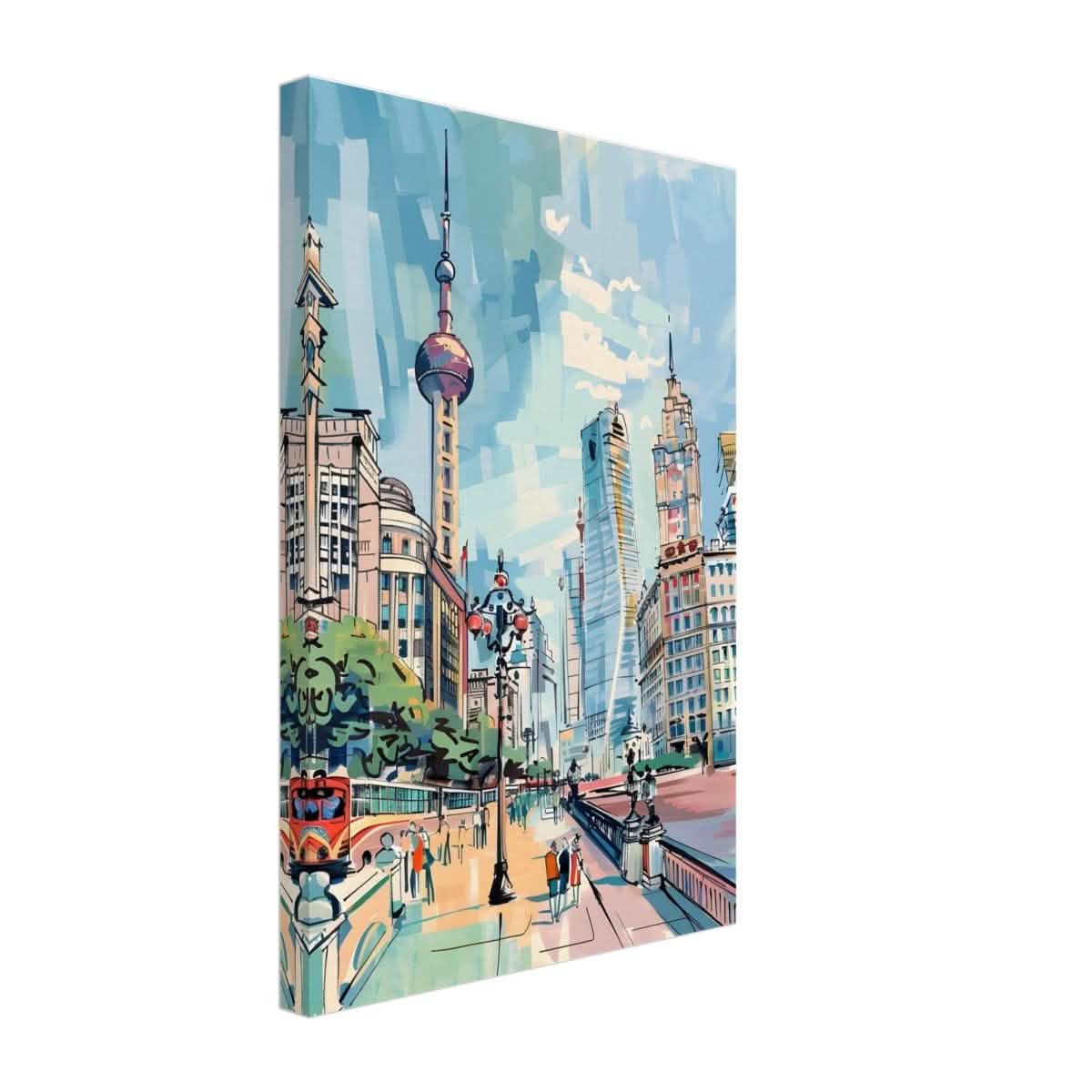 Da Vinci Travel Collection wall art print | Shanghai China - Canvas - 30x45 cm / 12x18″ - Slim