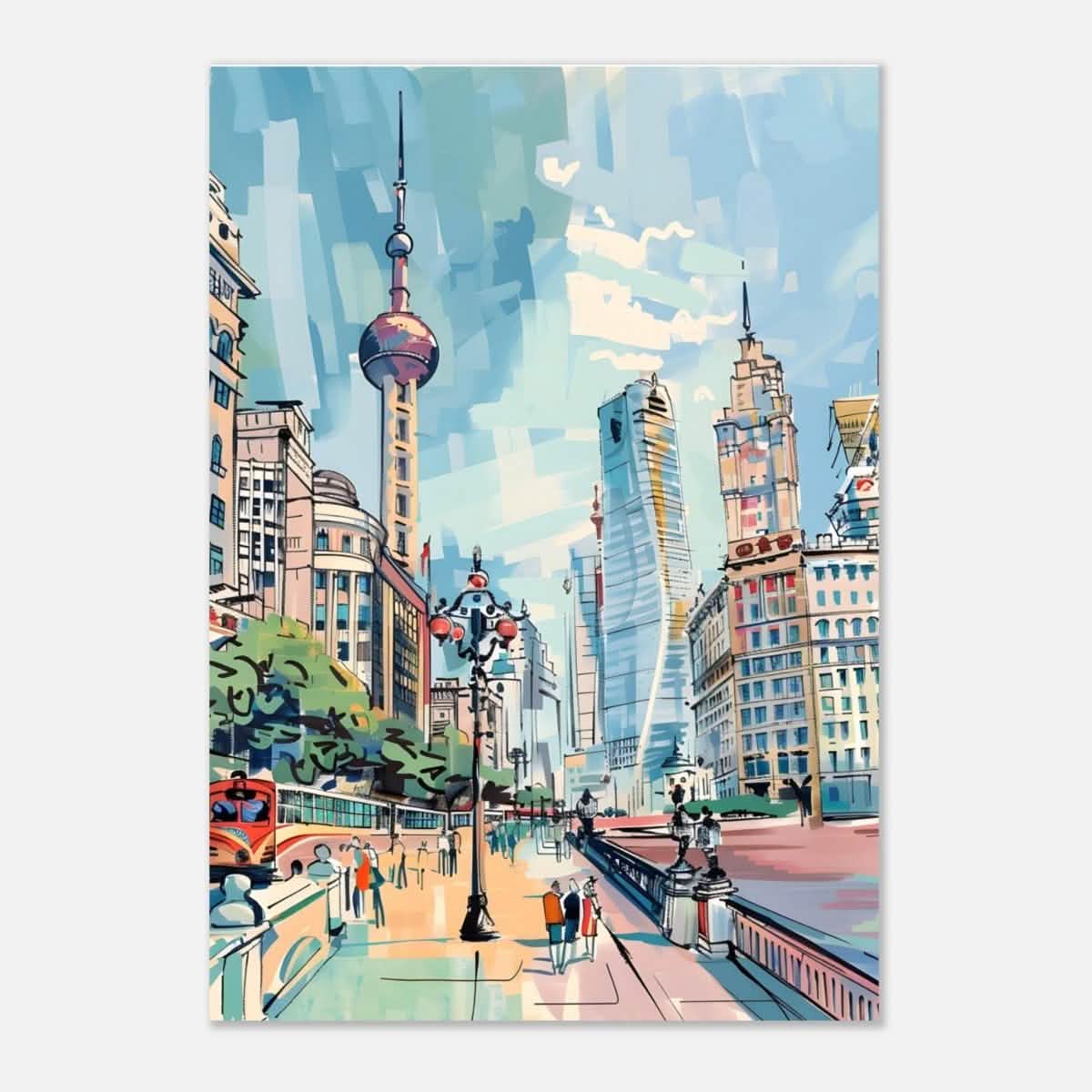 Da Vinci Travel Collection wall art print | Shanghai China - Aluminum Print - 70x100 cm / 28x40″ -