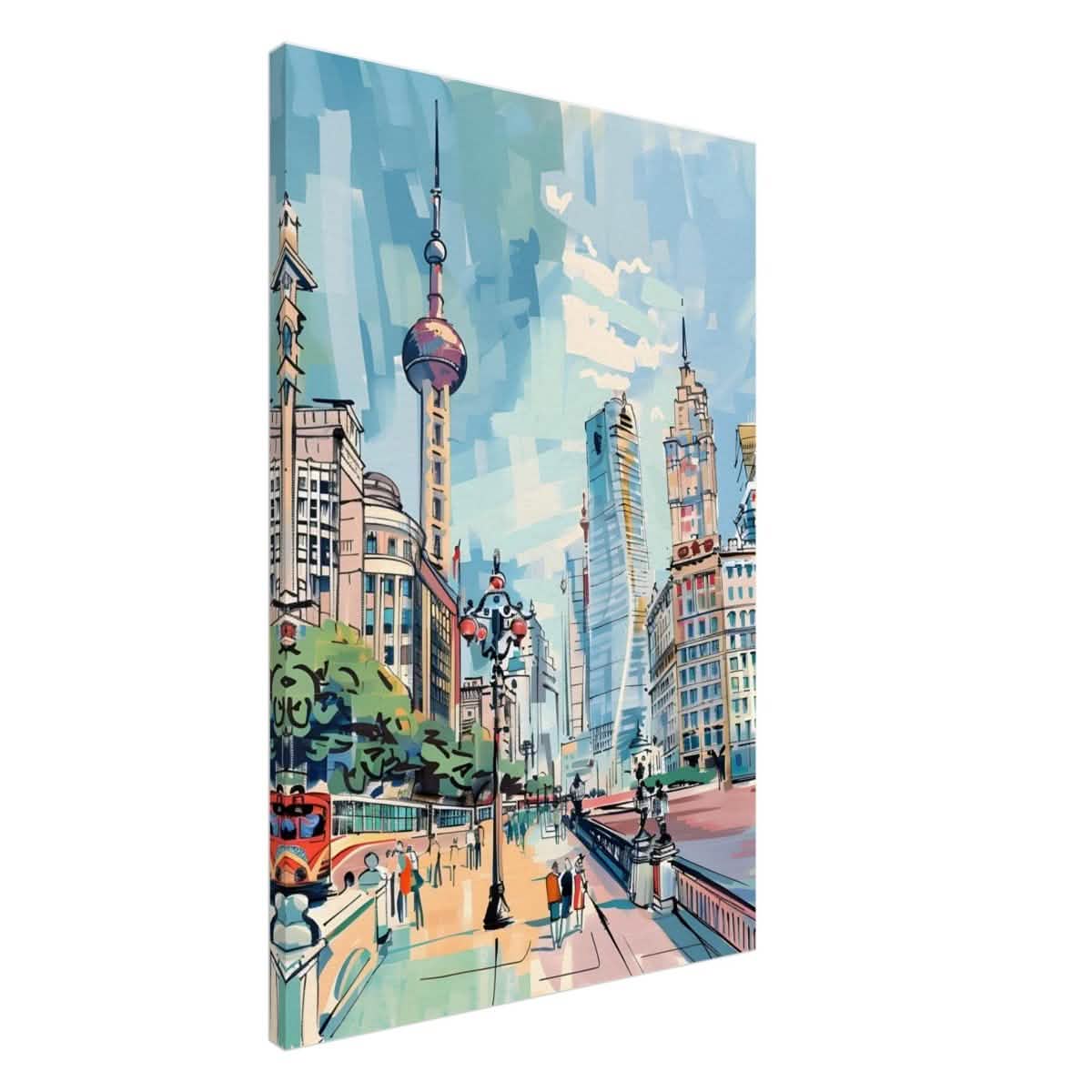 Da Vinci Travel Collection wall art print | Shanghai China - Canvas - 60x90 cm / 24x36″ - Slim